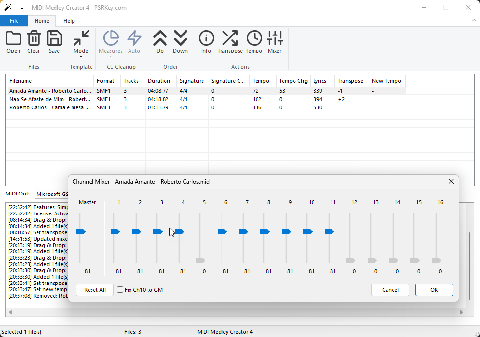 MIDI Medley Creator Main Interface