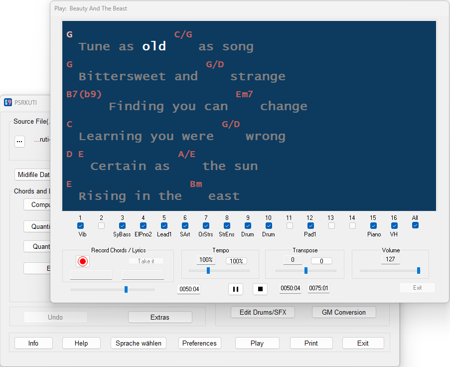 PSRKUTI Main Interface