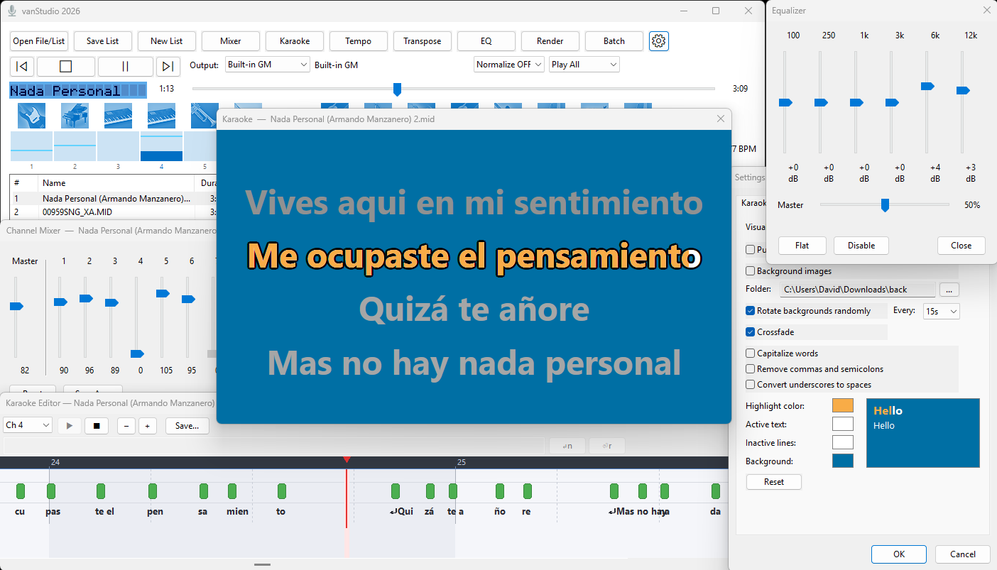 vanStudio - MIDI Karaoke Player for Windows