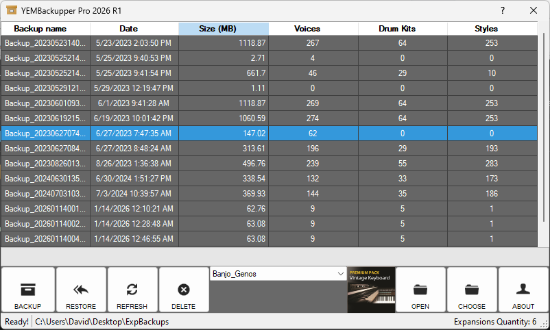 YEMBackupper Professional Interface